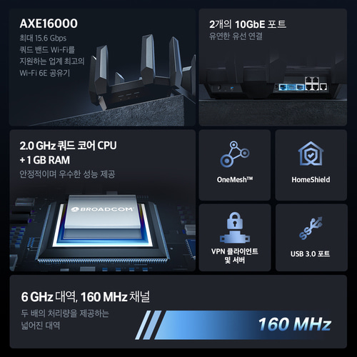 티피링크 10G AXE16000 Archer AXE300 Wi-Fi 6E 기가 와이파이 유무선 인터넷공유기 최고성능 공유기